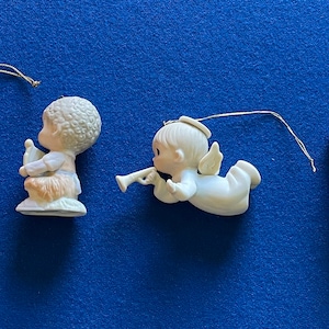 Vintage Collectible Precious Moments CHRISTMAS Ornaments by Samuel J Butcher, Set of 6