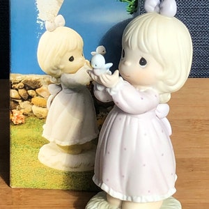 Vintage Collectible Precious Moments Limited Special Easter Seals 1991 “Sharing A Gift Of Love” 527114 Figurine by Samuel J Butcher 1991