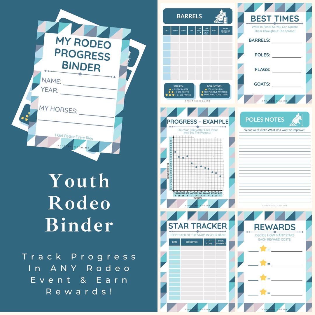 Printable Checklist Rodeo Youth Rodeo Binder | Track ANY Event, Progress, Rewards (PDF Download ...