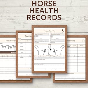 Horse Health Record Bundle | Printable Horse Care Tracker | Barn Management Binder Pages