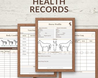 Horse Health Record Bundle | Printable Horse Care Tracker | Barn Management Binder Pages