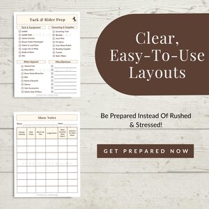 Horse Show Prep Checklist | Show Packing List | Printable Planner ...