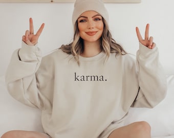 Bluza do jogi, Koszulka Karma, Koszulka do jogi, Koszulka do medytacji, Koszulka duchowa, Koszulka do ćwiczeń, Miłośnik jogi, Prezenty do jogi, Sweter do jogi
