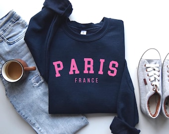 Bluza z Paryżem, Bluza z Francją, Sweter z Paryżem, Sweter z Francją, Bluza z miastem, Sweter z miastami, Koszulka do ćwiczeń, Prezent na Dzień Matki