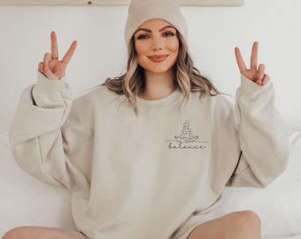 Bluza do jogi, Koszulka do równowagi, Koszulka do jogi, Koszulka do medytacji, Koszulka duchowa, Koszulka do ćwiczeń, Miłośnik jogi, Prezenty do jogi, Sweter do jogi
