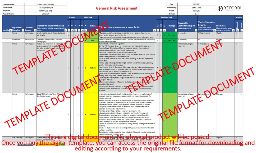 Buy General Risk Assessment Online in India - Etsy