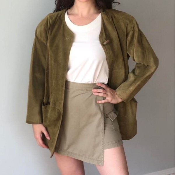 The Mosspeak Green Print Cotton Viscose Coat