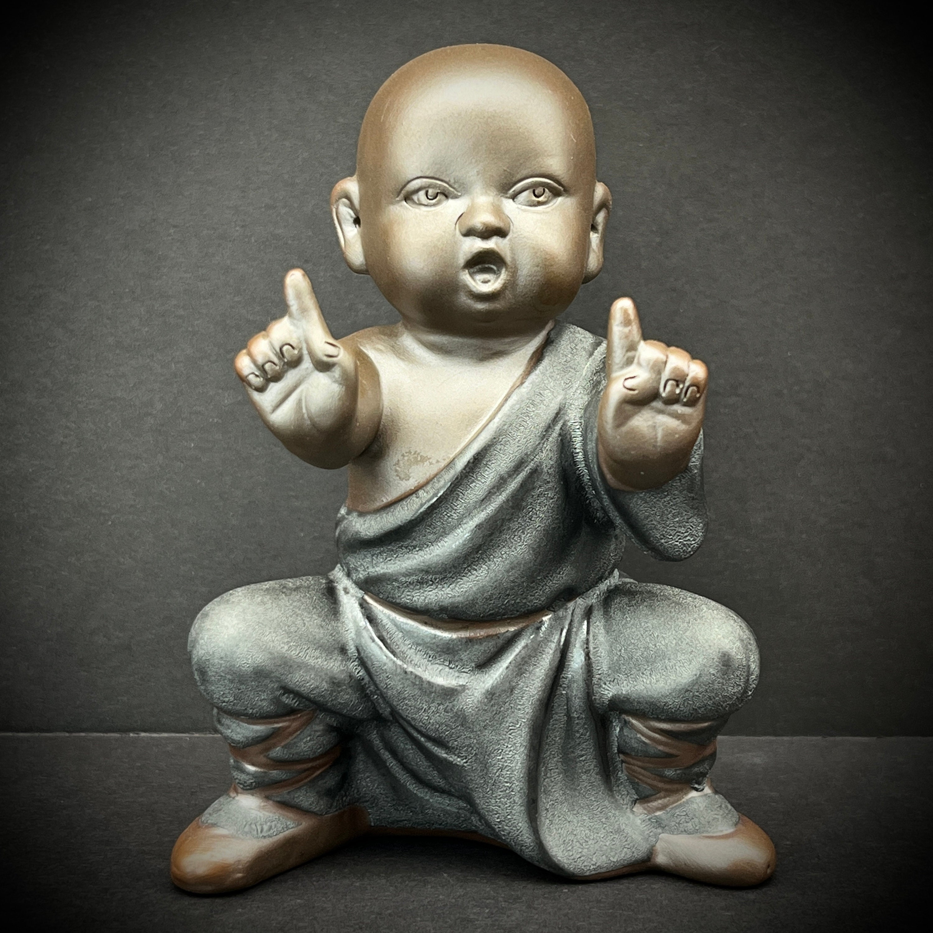 Chinese Young Shaolin Kung Fu Monk Porcelain Figurine #1 Buddhist