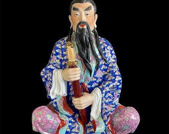 [ブラック・リリィ] AAA92ｇタイチンルチル手彫り仏陀彫刻 ルース Large Chinese Eight Immortals Li Tieguai Famille Rose Porcelain