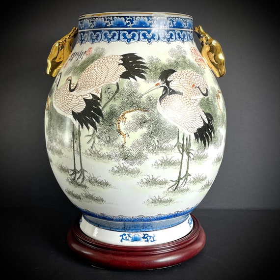 Blue & White Porcelain Ginger Jar - Scholar On Reindeer Blue & White Porcelain Ginger Jar - Scholar On Reindeer