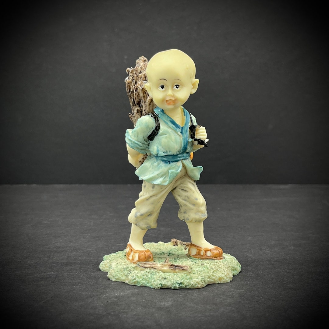 Statuette Shaolin Monk – Figurine Kung Fu Chinoise En Blanc – Décoration