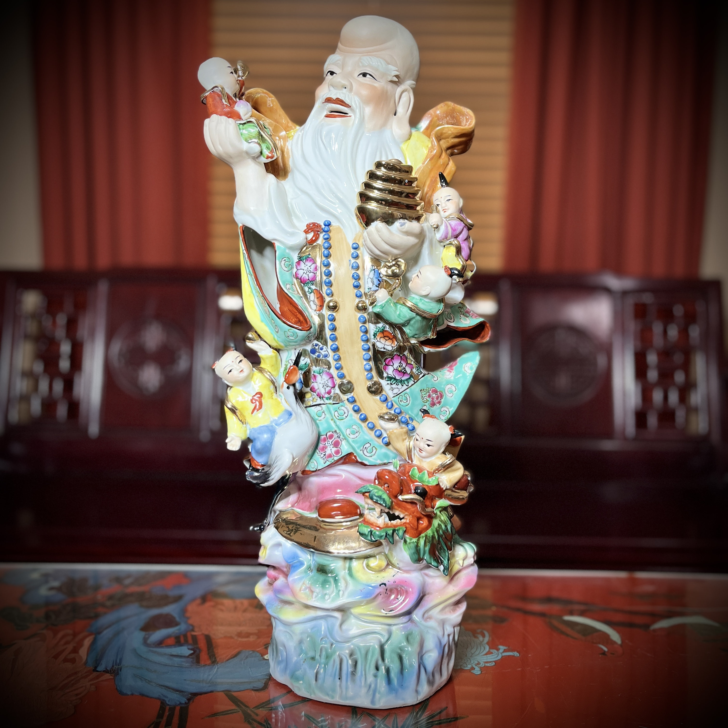 Large Chinese God Shou Xing Porcelain Statue – 5 Children, Longevity  Figurine, Fu Lu Shou, Three Stars, 壽星, Asian Antique, Vintage Decor - Etsy, image size:3000x3000