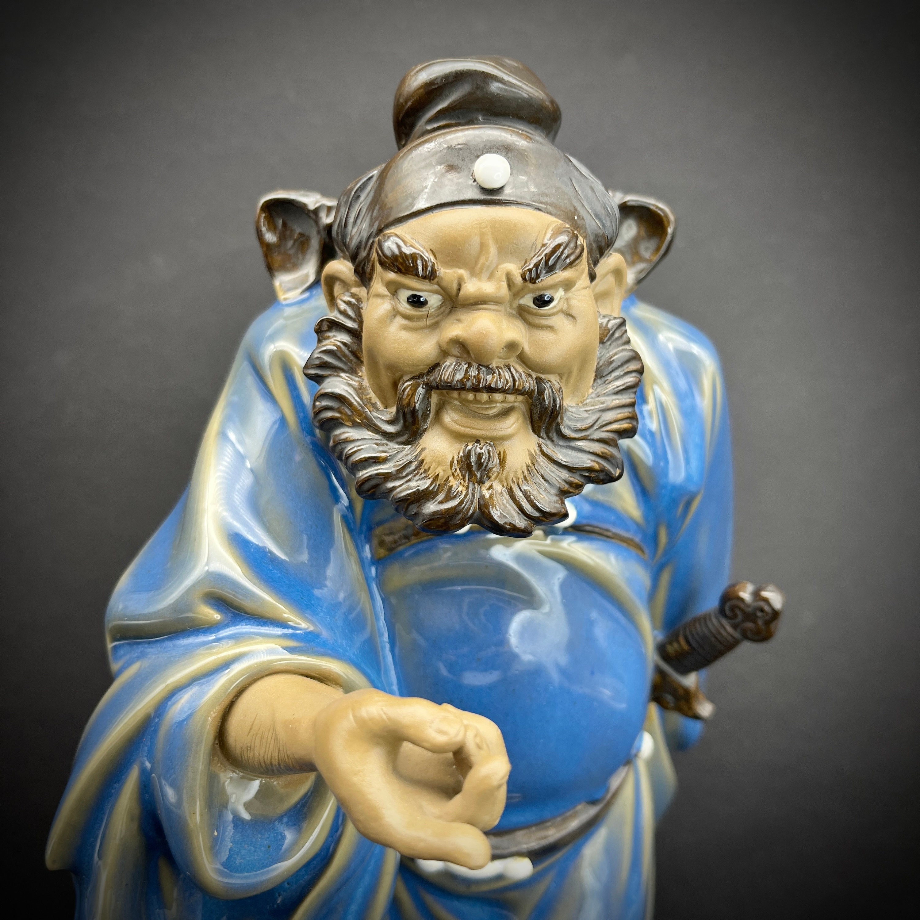 Zhong Kui Chinese Shiwan Statue Mudman Porcelain Figurine