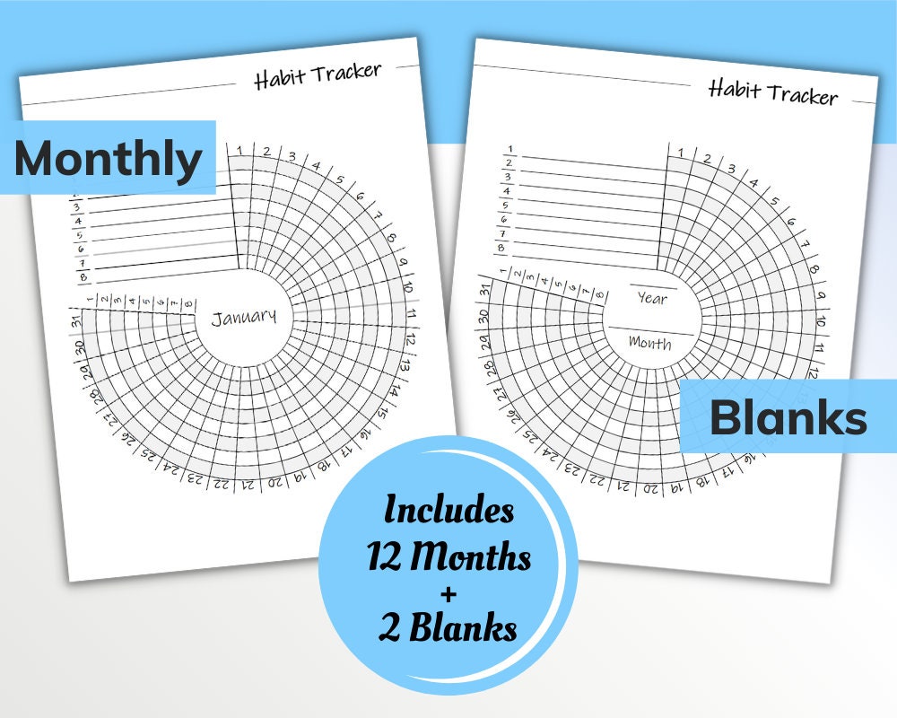 Habit Tracker Bundle PDF With Fillable Fields, Printable, Daily ...