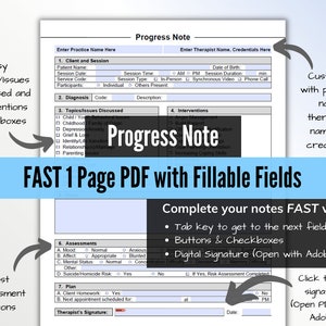Therapy Practice NOTES Template Bundle, Intake Note With ...