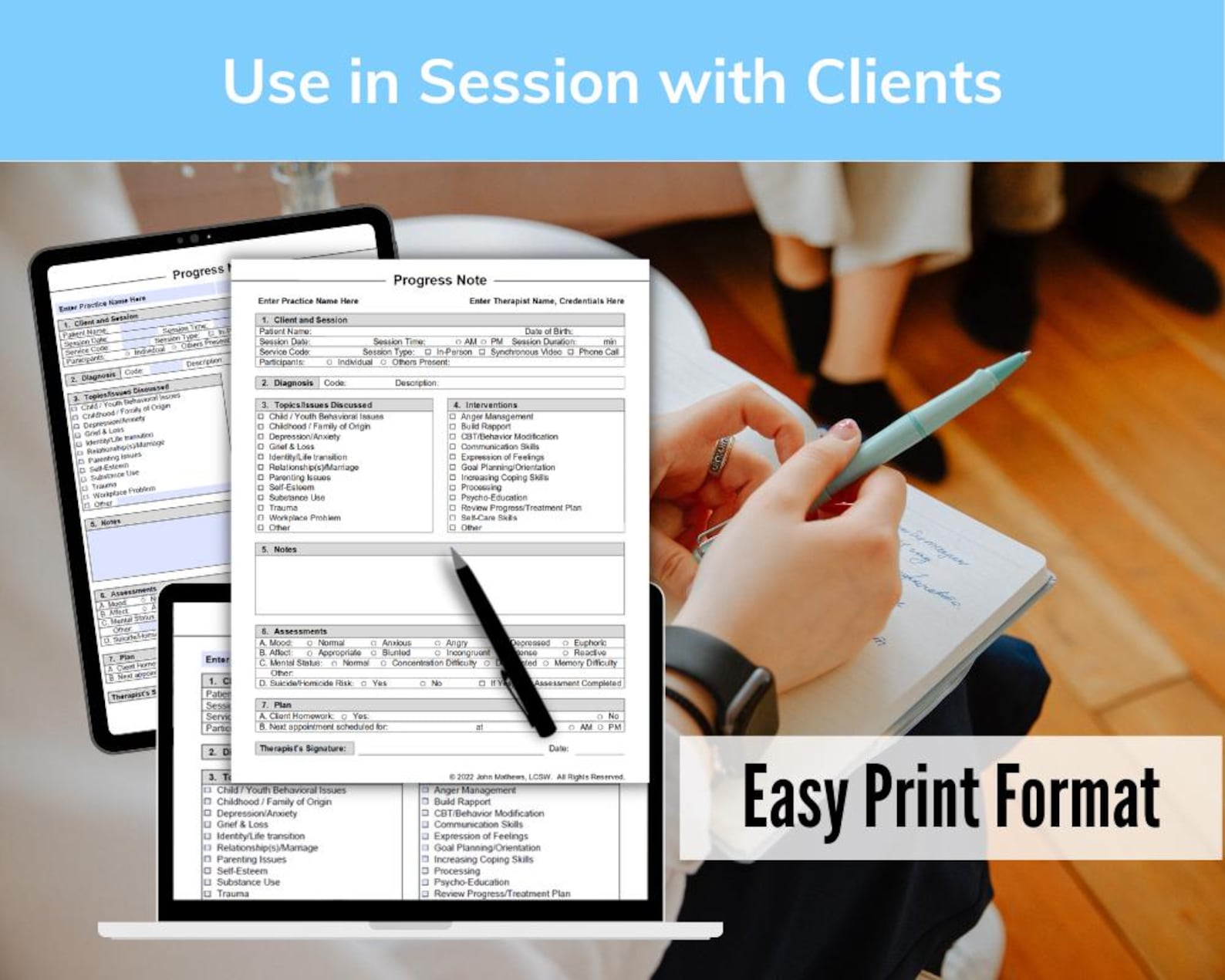 Referral Progress Note Example Progress Note Template for Therapists, PDF - Fillable & Editable ...
