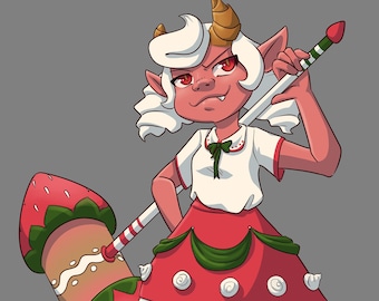 Demonio de pastelería de fresa adoptable