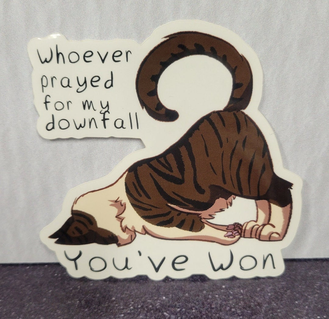 Downfall Cat Sticker - Etsy