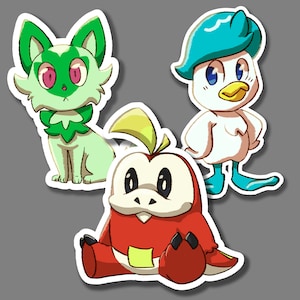 Gen 9 Starter Stickers - Fuecoco, Sprigatito, Quaxly