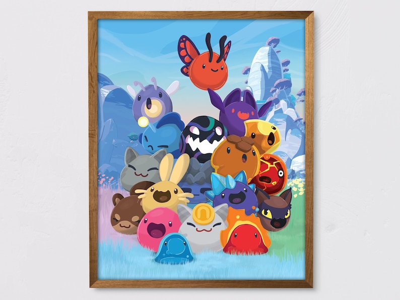 Slime Rancher 2 Art Print | Colorful Slime Pile Gaming Decor (digital ...