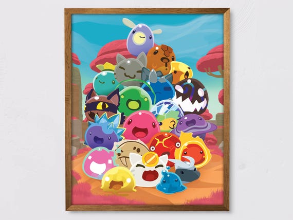 Slime Rancher Slime Pile Art Print: Gamer Room Decor (Digital Download)