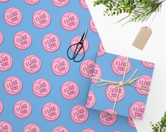 I like you Wrapping Paper, valentines wrapping paper, best friend gift, gag gift, funny wrapping paper, cute wrapping paper, friend gift