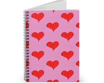 Red Heart Notebook, Scrapbook Journal, Heart Journal, Love Notebook, Diary, Scrapbook Heart Notebook, Valentines Journal, Cute Notebook