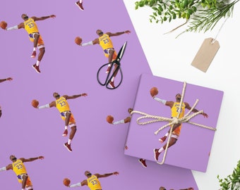 LeBron James wrapping paper, LeBron James, Lakers gift, LA Lakers, Gift wrap, LeBron James Gift, Lakers wrapping paper, Lakers