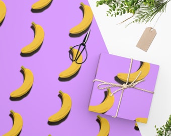 Bananas Purple Wrapping Paper