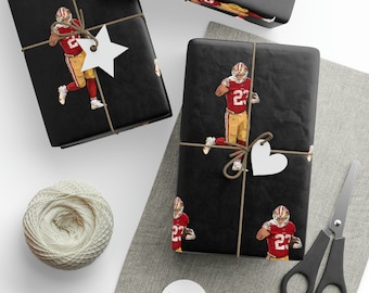 Christian McCaffrey Wrapping Paper, Christian McCaffrey Gift, 49ERS gift, 49ers wrapping paper, 49ers, San Francisco 49ers