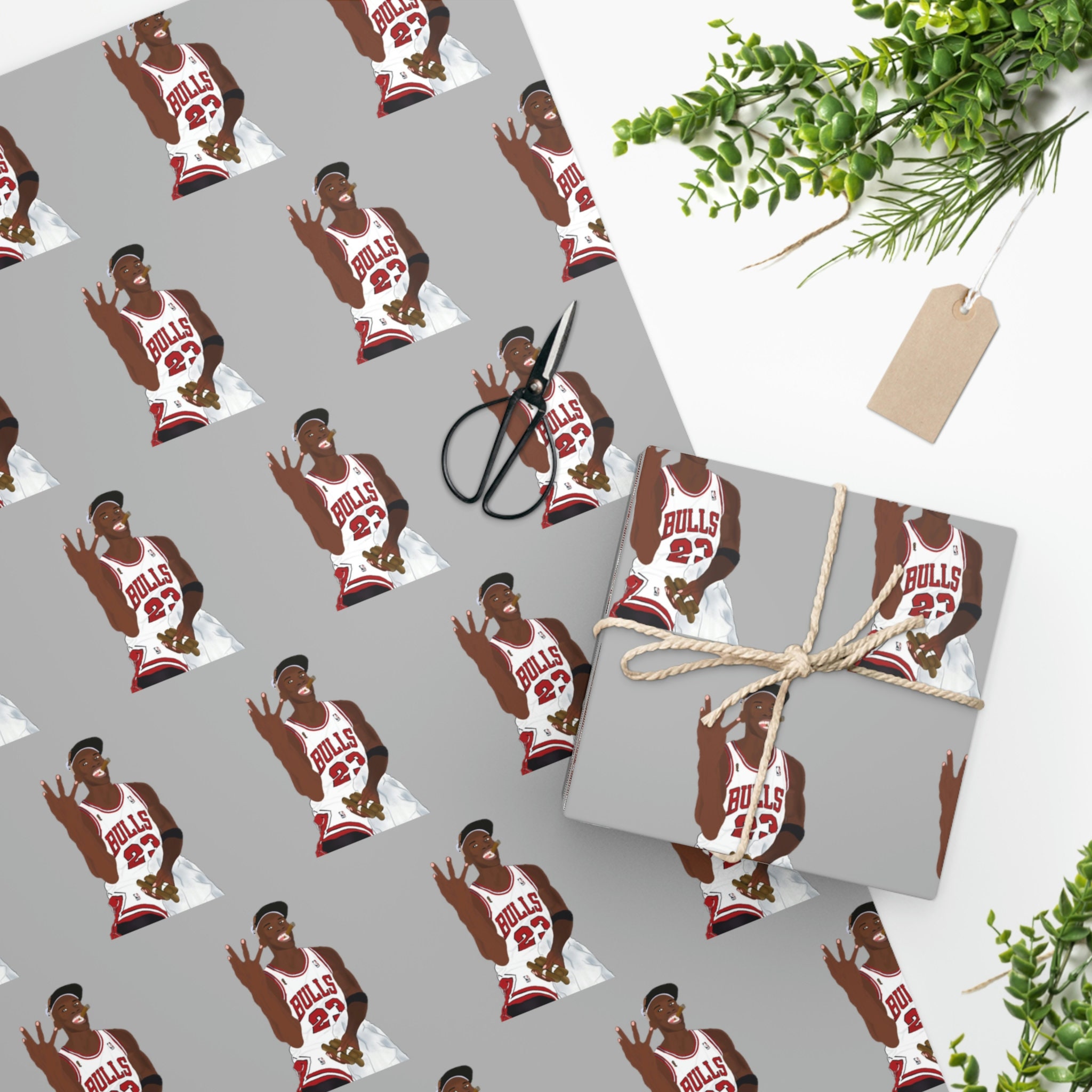 Michael Jordan Wrapping Paper, NBA, Chicago Bulls, Basketball Wrapping