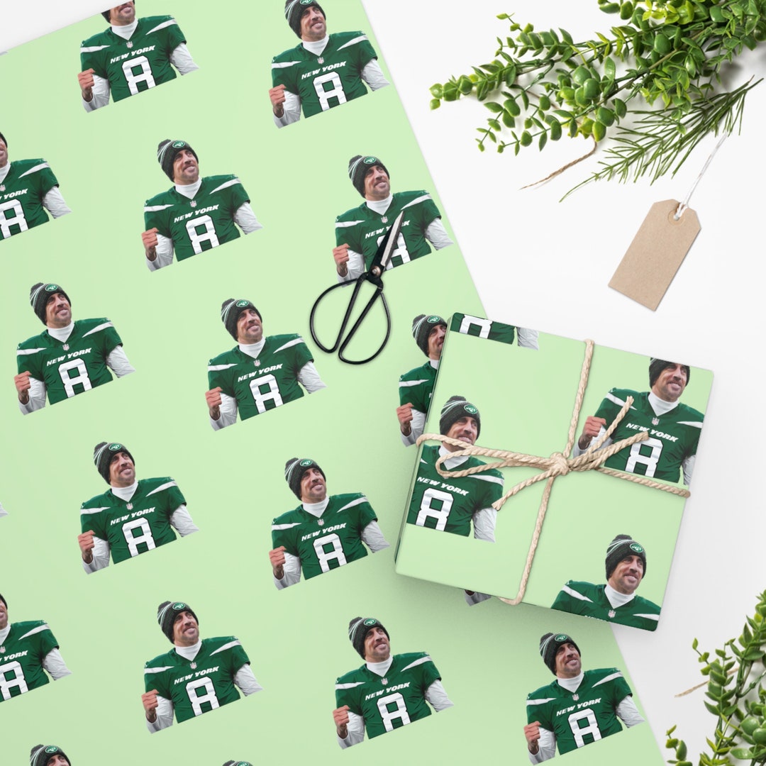 Aaron Rodgers Wrapping Paper, New York Jets Gift, Jets Fan, Aaron