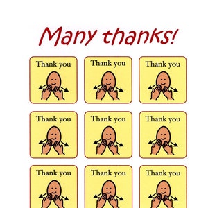 Printable Many Thanks Note Card Featuring Boardmaker Picture Symbols for Parents, Speech Therapists, Special Educators
