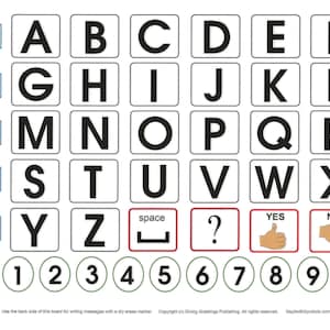 Laminated Alphabet Spelling Board for Non-Speaking Adults: AAC Communication Aid