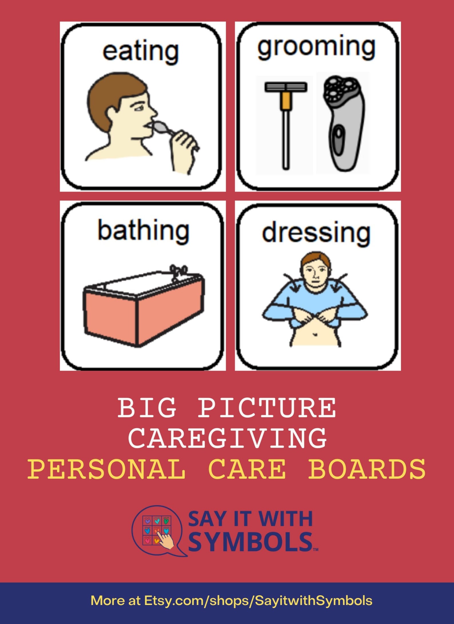 Printable Adult Picture Communication Boards: Personal Care Set | Say ...