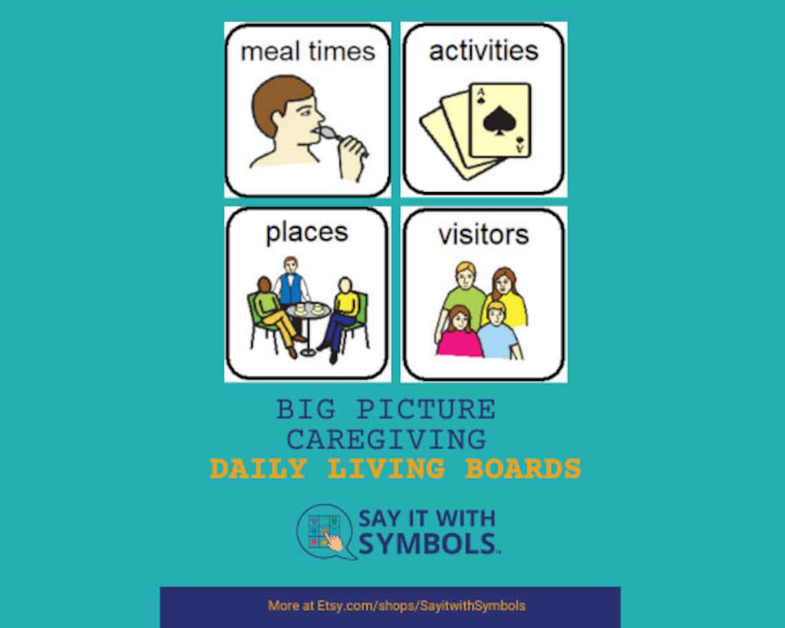 Printable Adult Picture Communication Boards: Daily Living Set | Say It ...