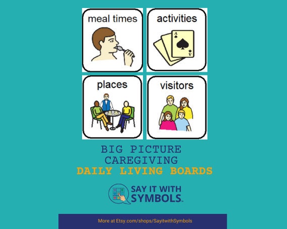 Printable Adult Picture Communication Boards: Daily Living Set |  Say it with Symbols AAC