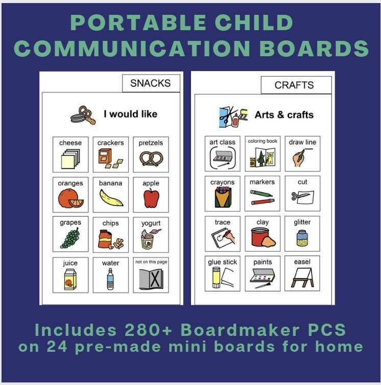 Printable Children's Picture Communication Board Set for Home Using