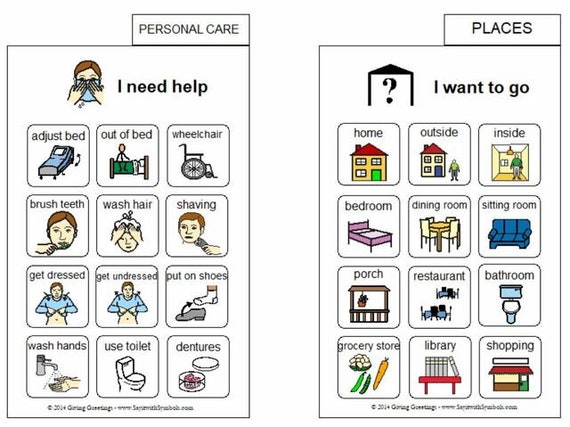 printable adult compact communication board set aids speech etsy