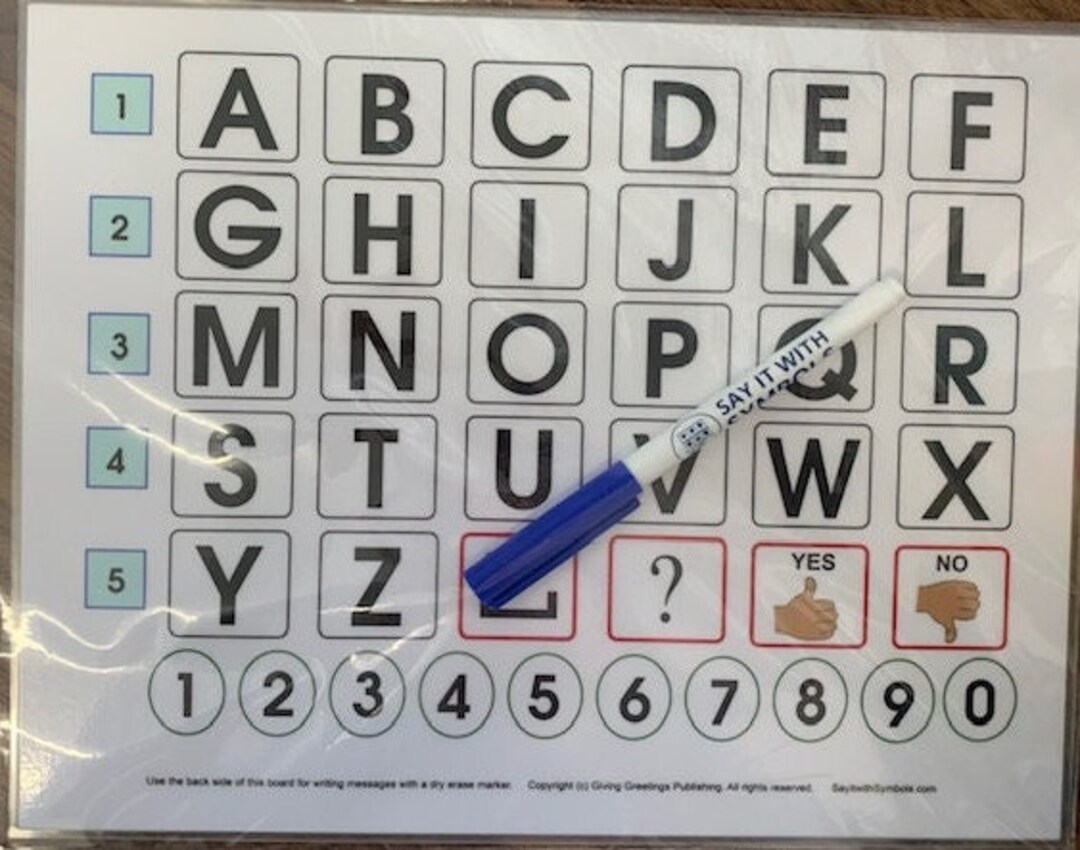 Alphabet Spelling Communication Aid Boards (set of 2), Laminated for ...