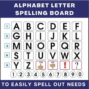 Printable Alphabet Letter Spelling Board for Non-speaking Children and Adults |  Say it with Symbols AAC
