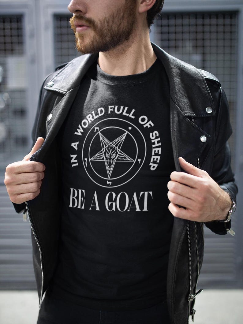 Be a Goat T-shirt Satanic Goat Unisex Tee, Baphomet Devil Shirt, Occult Graphic T-Shirt, Gothic Cotton Top, Devil Pagan Clothing Gift