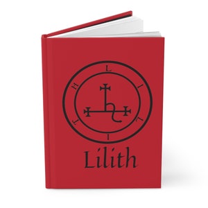Red Lilith Sigil Lined Journal, Pagan Dark Goddess Hardcover Journal Matte, Occult Gift Journal