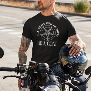 Be a Goat T-shirt Satanic Goat Unisex Tee, Baphomet Devil Shirt, Occult Graphic T-Shirt, Gothic Cotton Top, Devil Pagan Clothing Gift