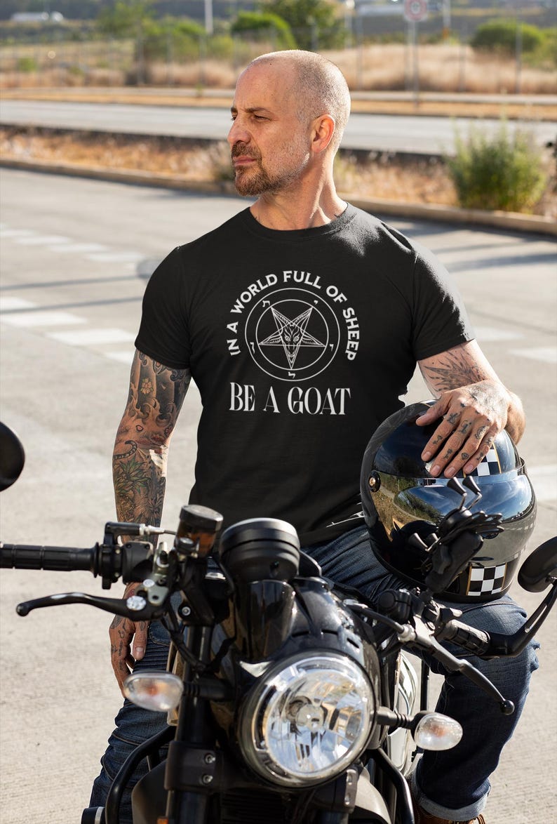 Be a Goat T-shirt Satanic Goat Unisex Tee, Baphomet Devil Shirt, Occult Graphic T-Shirt, Gothic Cotton Top, Devil Pagan Clothing Gift