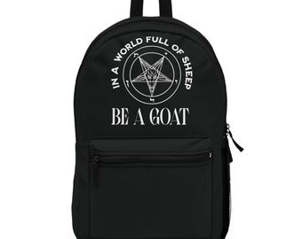 Baphomet Goat Backpack: Satanic Goth School Travel Bag