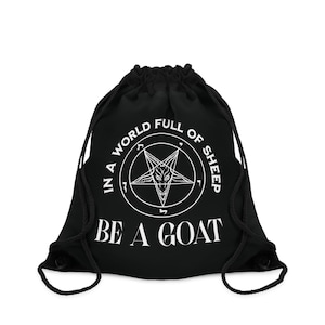 Occult Baphomet Drawstring Bag, Satanic Witch Bag, Be a Goat, Alternative Pouch