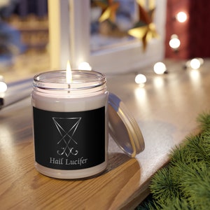 Hail Lucifer Light Bearer Scented Candle, Occult Satan Lucifer Gift Candle