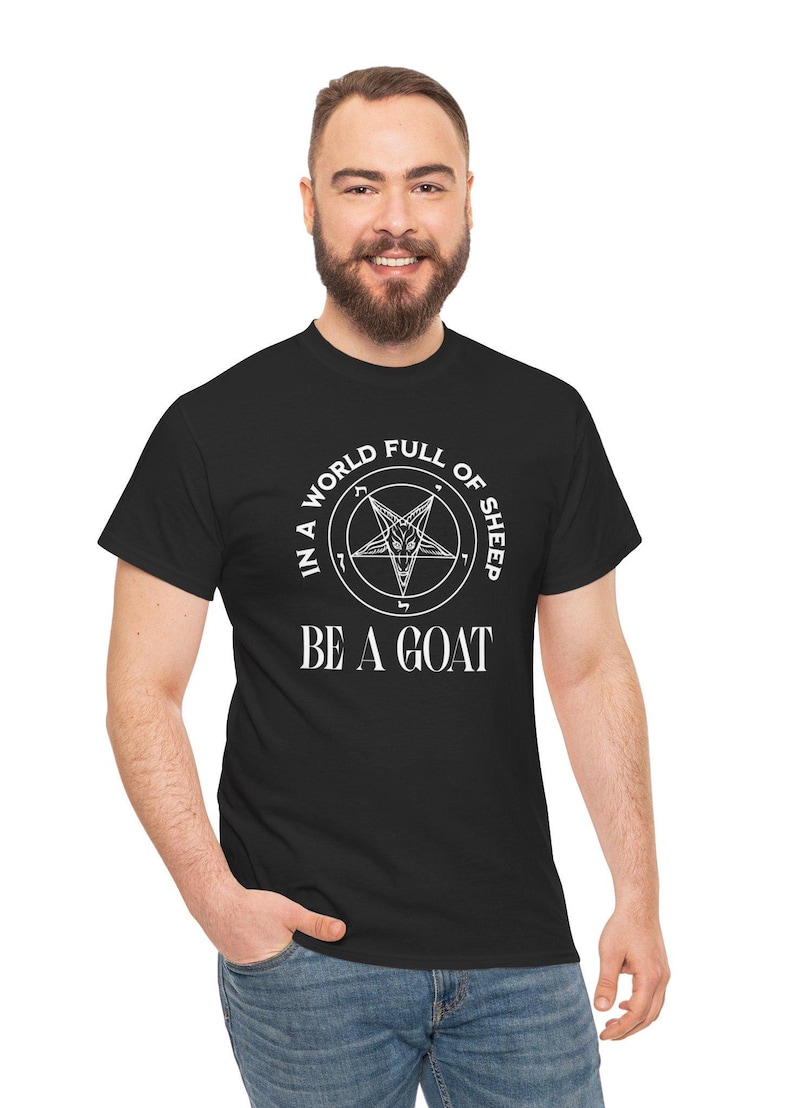 Be a Goat T-shirt Satanic Goat Unisex Tee, Baphomet Devil Shirt, Occult Graphic T-Shirt, Gothic Cotton Top, Devil Pagan Clothing Gift