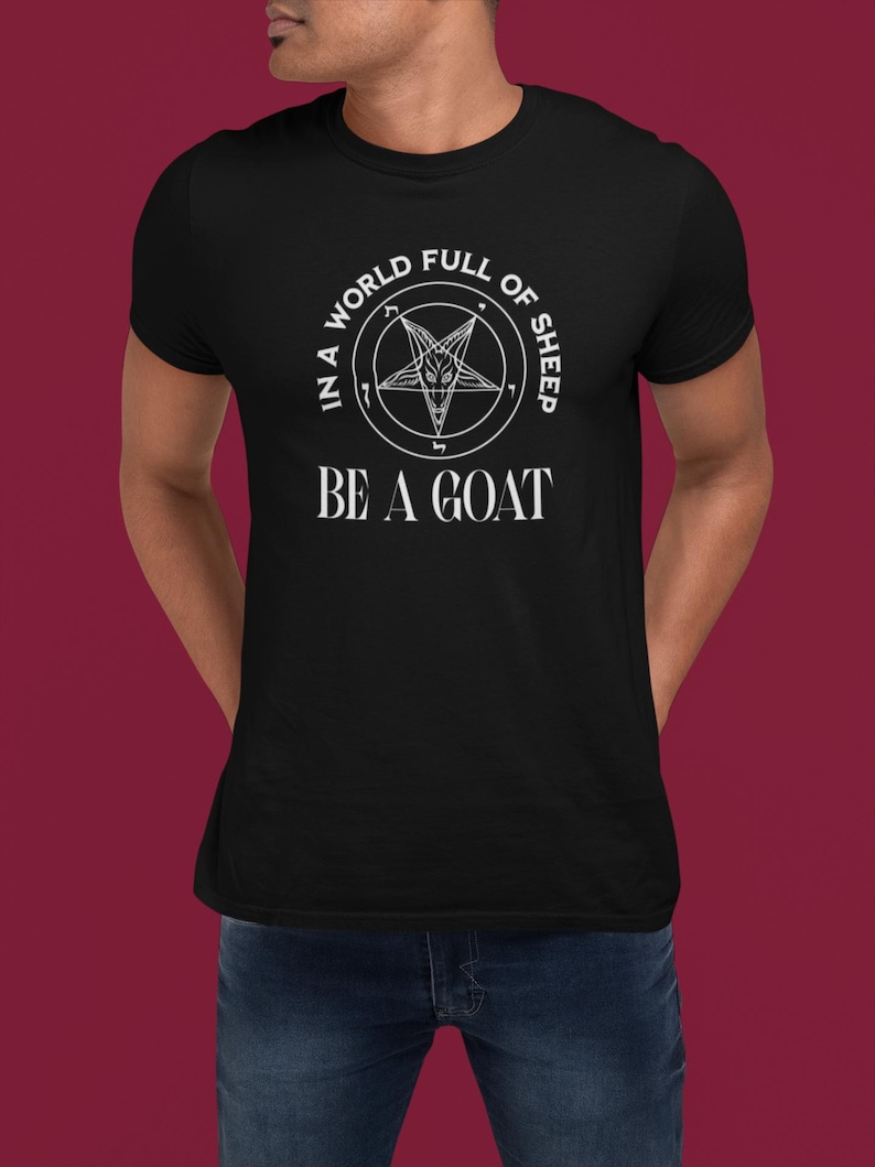 Be a Goat T-shirt Satanic Goat Unisex Tee, Baphomet Devil Shirt, Occult Graphic T-Shirt, Gothic Cotton Top, Devil Pagan Clothing Gift